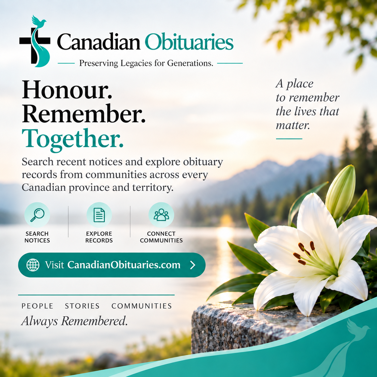 Canadian Obituaries — Honour. Remember. Together. — Square